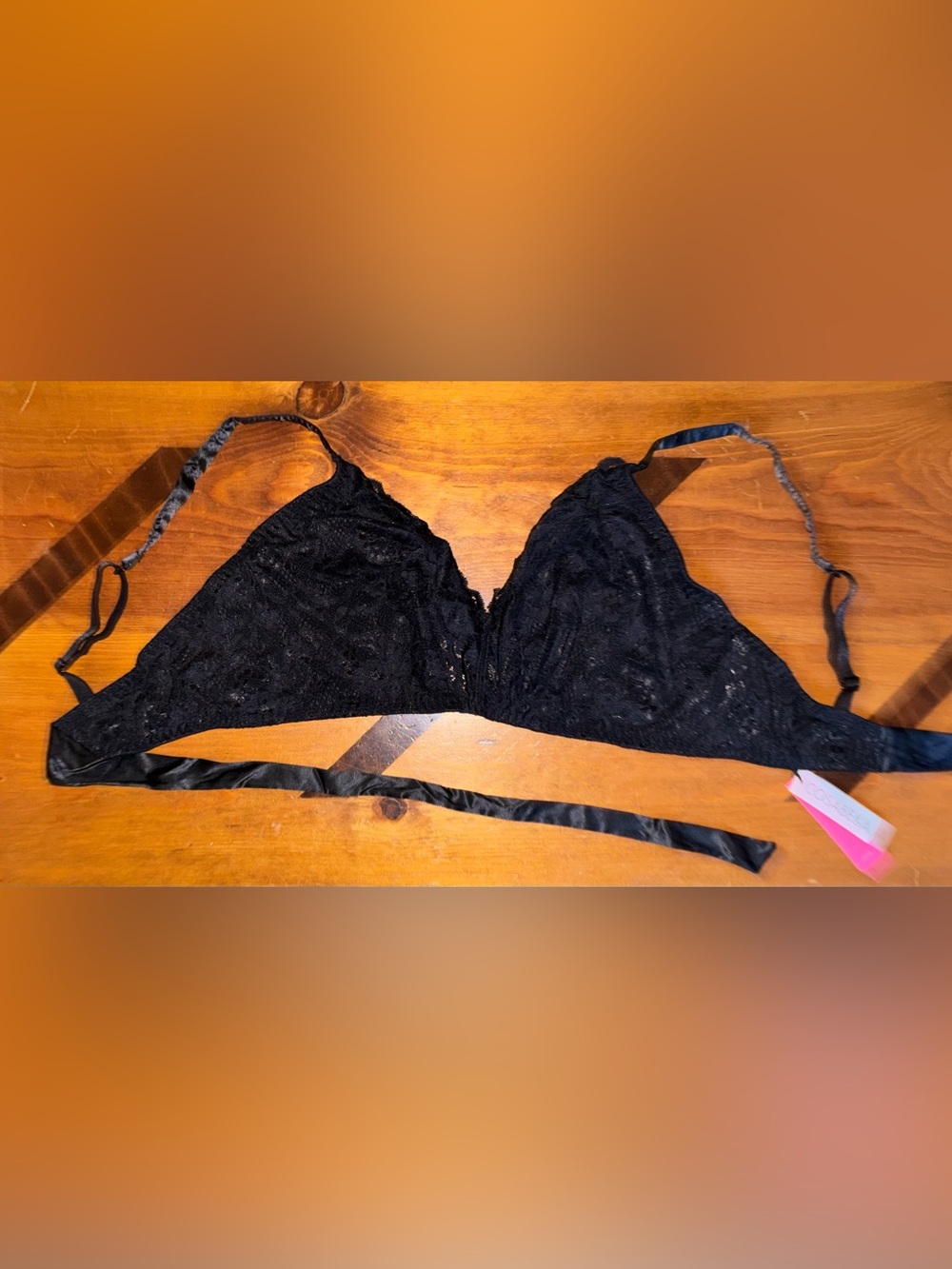 Cosabella Never Say Never Curvy Deep V Triangle Bralette Black Size XL NWT
